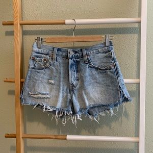Levi’s 501s distressed jean shorts